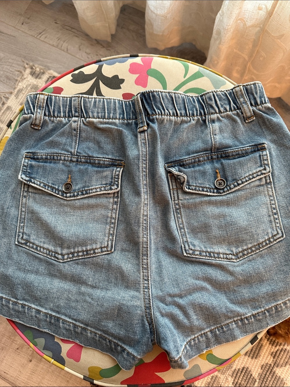 aerie Light Blue High-Waist Denim Shorts - Picture 3 of 4